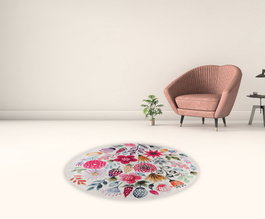 Conceptum Alfombra Multicolor de 100 cm con Impresión Digital
